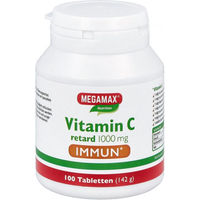 Produktbild von MEGAMAX Vitamin C Ascorbinsäure Retard 1000 mg Tabletten 100 Stück vegan laktosefrei glutenfrei