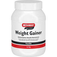 Produktbild von MEGAMAX Weight Gainer Vanille Pulver glutenfrei 1500 g