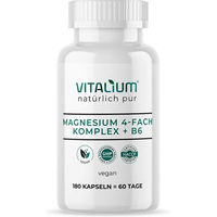 Produktbild von meinVitalium Magnesium 4-fach Komplex mit Vitamin B6 Kapseln vegan 180 Stück
