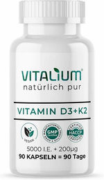 meinVitalium Vitamin D3+K2 Kapseln vegan ohne Zusatzstoffe – Bild 1 von 1