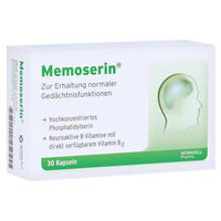 Produktbild von Memoserin Intercell Pharma Phosphatidylserin 100 mg mit Vitamin B12 und B-Komplex Kapseln 30 Stück Vegan und Sojafrei