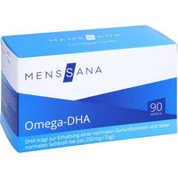 Produktbild von MensSana Omega-DHA Kapseln 90 Stück glutenfrei laktosefrei ohne Zusatzstoffe für Erwachsene Kinder Schwangere und Stillende