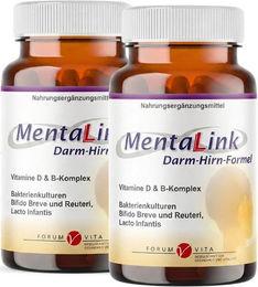 MentaLink Balance Darm Hirn Formel Forum Vita Anti-Stress-Komplex mit B-Komplex Kapseln laktosefrei und glutenfrei für Erwachsene 120 Kapseln – Bild 1 von 2