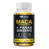 Produktbild von Menxi Maca, Ashwagandha und Panax Ginseng Nahrungsergänzungsmittel 120 Kapseln