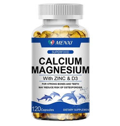 Menxi Magnesium Zink Vitamin D3 Calcium 1425 mg Kapseln 120 Stück für Erwachsene – Bild 1 von 4