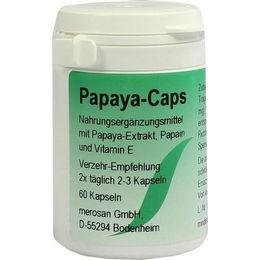 merosan Papaya Caps Kapseln mit Papain laktosefrei und glutenfrei 60 Stück – Bild 1 von 1
