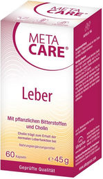 META-CARE Leber Kapseln mit Mariendistel Silymarin Artischocke Löwenzahn und Cholin vegan 60 Kapseln – Bild 1 von 4