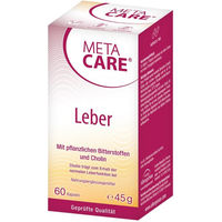 Produktbild von META-CARE Leber Kapseln mit Mariendistel Silymarin Artischocke Löwenzahn und Cholin vegan 60 Kapseln