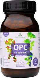 Microflorana OPC Vitamin C Kapseln mit Traubenkernextrakt und natürlichem Vitamin C aus Acerola und Hagebutte, vegan und ohne Zusatzstoffe, 240 Kapseln – Bild 1 von 1