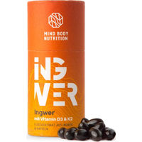 Produktbild von Mind Body Nutrition Ingwer Kapseln mit Vitamin D3 und K2 vegan 60 Kapseln