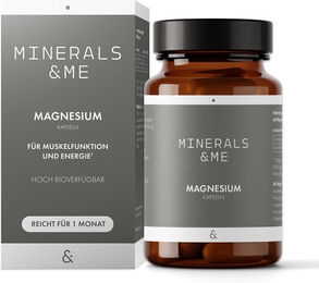 MINERALS & ME® Magnesium Citrat Kapseln vegan ohne Zusatzstoffe 180 Stück – Bild 1 von 2