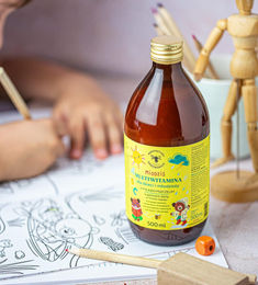Miodziś Multivitamin für Kinder und Jugendliche mit Bienenpollen von Manufaktura Rodziny Sadowskich in flüssiger Form – Bild 1 von 2