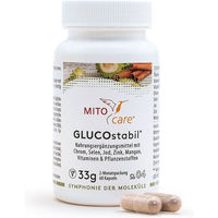 Produktbild von MITOcare GLUCOstabil Mineralstoff-Komplex mit Chrom und Jod, hochdosierte Kapseln, laktosefrei und ohne Zusatzstoffe, 60 Kapseln