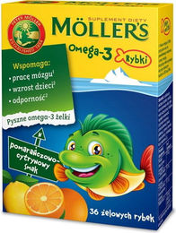 Möller's Omega 3 Fischöl Gummis für Kinder Orange-Zitrone 36 Stück – Bild 1 von 1