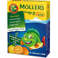 Produktbild von Möller's Omega 3 Fischöl Gummis für Kinder Orange-Zitrone 36 Stück