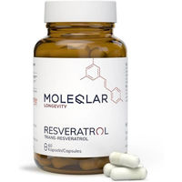 Produktbild von Moleqlar Resveratrol Trans-Resveratrol Kapseln 60 Stück laktosefrei glutenfrei ohne Zusatzstoffe