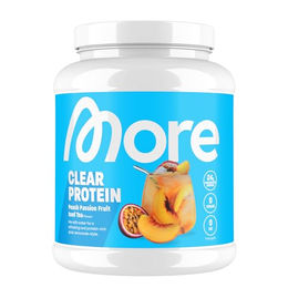 More Nutrition Clear Protein Isolat Peach Passionfruit Ice Tea, 600 g, laktosefrei und zuckerfrei Pulver – Bild 1 von 2