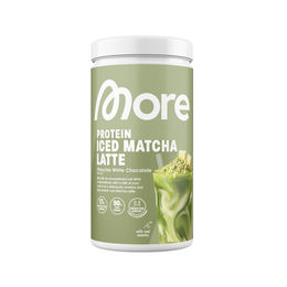 More Nutrition More Protein Iced Matcha Latte Pistachio White Chocolate zuckerfrei Pulver – Bild 1 von 1
