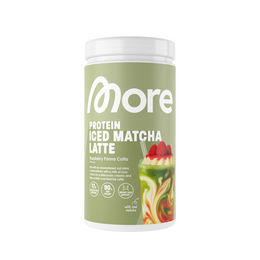 More Nutrition More Protein Iced Matcha Latte Raspberry Panna Cotta zuckerfrei Pulver – Bild 1 von 1