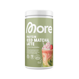 More Nutrition More Protein Iced Matcha Latte Strawberry Marshmallow zuckerfrei Pulver – Bild 1 von 1