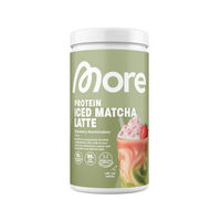 Produktbild von More Nutrition More Protein Iced Matcha Latte Strawberry Marshmallow zuckerfrei Pulver