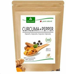 MoriVeda Curcuma und Pfeffer Extrakt Kapseln vegan laktosefrei glutenfrei ohne Zusatzstoffe – Bild 1 von 1