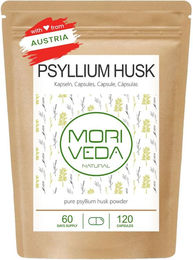 Moriveda Psyllium Husk Flohsamenschalen Kapseln vegan und glutenfrei 120 Stück – Bild 1 von 1
