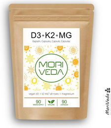 Moriveda Vitamin D3 K2 Magnesium Kapseln vegan mit 7000 IE D3 – Bild 1 von 1