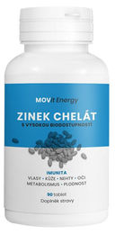 MOVit Energy Zinkchelat Bisglycinat 15 mg Tabletten für Erwachsene 90 Stück – Bild 1 von 1