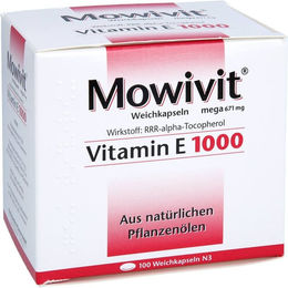 Mowivit Vitamin E 1000 Kapseln von Rodisma-Med Pharma mit pflanzlichem Ursprung 100 Stück – Bild 1 von 1