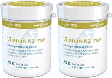mse Pharmazeutika Vitamin K2 MK-7 200 µg Kapseln glutenfrei und ohne Gelatine 90 Stück – Bild 1 von 1