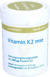 MSE Pharmazeutika Vitamin K2 MK-7 400 µg Kapseln 90 Stück glutenfrei laktosefrei ohne Gelatine – Bild 1 von 1