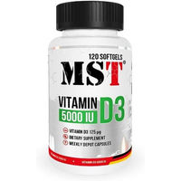 Produktbild von MST Vitamin D3 5000 IE Kapseln ohne Zusatzstoffe 120 Stück