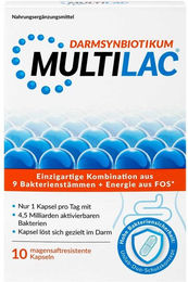 Multilac Darmsynbiotikum Unilab GmbH Kapseln vegan glutenfrei laktosefrei für Erwachsene und Kinder 10 Stück – Bild 1 von 1
