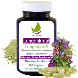 MultiLife Lungenkraut Pulmonaria Kapseln ohne Zusatzstoffe 360 Stück – Bild 1 von 2