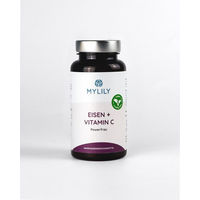 Produktbild von MYLILY Powerfrau Eisen und Vitamin C Kapseln vegan ohne Zusatzstoffe für Frauen