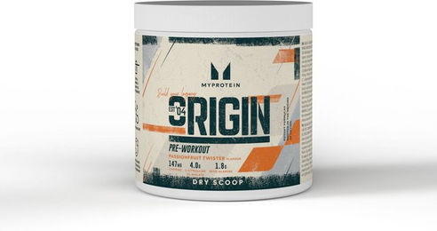 Myprotein Origin Pre-Workout Dry Scoop Pulver Passionfruit Twister 288 g mit L-Citrullin und Beta-Alanin – Bild 1 von 5
