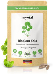 myvial Bio Gotu Kola Kapseln Centella asiatica Tigergras Brahmi vegan 120 Stück – Bild 1 von 1