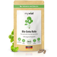 Produktbild von myvial Bio Gotu Kola Kapseln Centella asiatica Tigergras Brahmi vegan 120 Stück