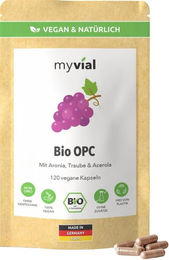 myvial Bio OPC Kapseln mit Traubenkern-, Aronia- und Acerolapulver vegan und ohne Zusatzstoffe 120 Kapseln – Bild 1 von 1