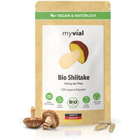Produktbild von myvial Bio Shiitake Kapseln 120 Stück vegan und ohne Zusatzstoffe