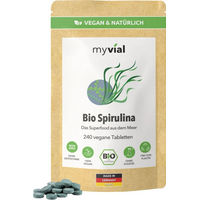 Produktbild von myvial Bio Spirulina Tabletten vegan naturrein ohne Zusatzstoffe