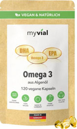 myvial Omega 3 Kapseln vegan aus Algenöl ohne Zusatzstoffe 120 Stück – Bild 1 von 1