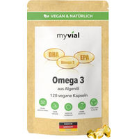 Produktbild von myvial Omega 3 Kapseln vegan aus Algenöl ohne Zusatzstoffe 120 Stück
