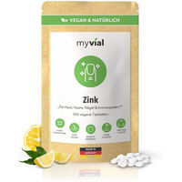 Produktbild von myvial Zink Tabletten 25 mg hochdosiert Zinkbisglycinat vegan ohne Zusatzstoffe 365 Stück