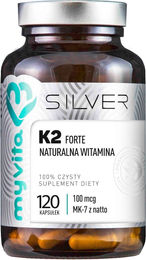 MyVita Silver Natural Vitamin K2 MK-7 Forte Vegan Kapseln 120 Stück – Bild 1 von 2