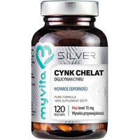 Produktbild von MyVita Silver Zinkdiglycinat Zinkchelat 15 mg Kapseln 120 Stück ohne Zusatzstoffe