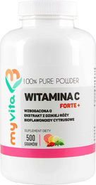 MyVita Vitamin C Forte Pulver mit Ascorbinsäure und Hagebuttenextrakt 500g ohne Zusatzstoffe – Bild 1 von 1