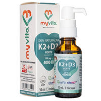 Produktbild von MyVita Vitamin D3 4000 IE und Vitamin K2 100 mcg Forte Tropfen 30 ml laktosefrei für Erwachsene