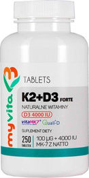 MyVita Vitamin K2 100mcg und Vitamin D3 4000 IE Tabletten 250 Stück – Bild 1 von 1
